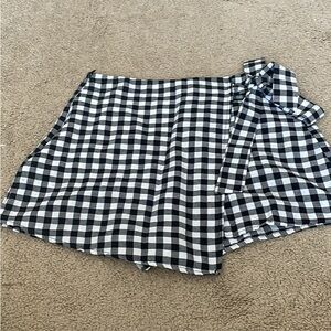 Black and White Checkered Women Shorts